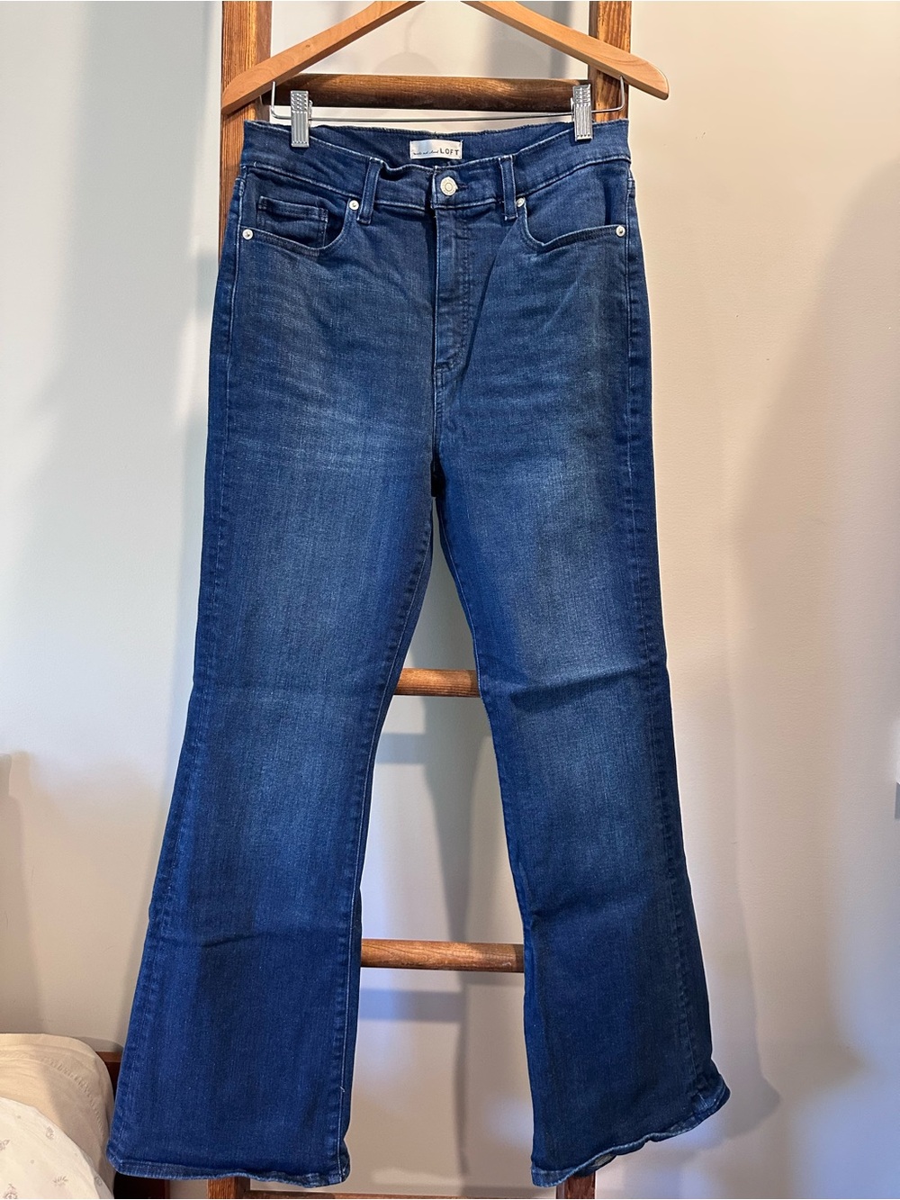 LOFT Indigo High-Rise Flare Jeans